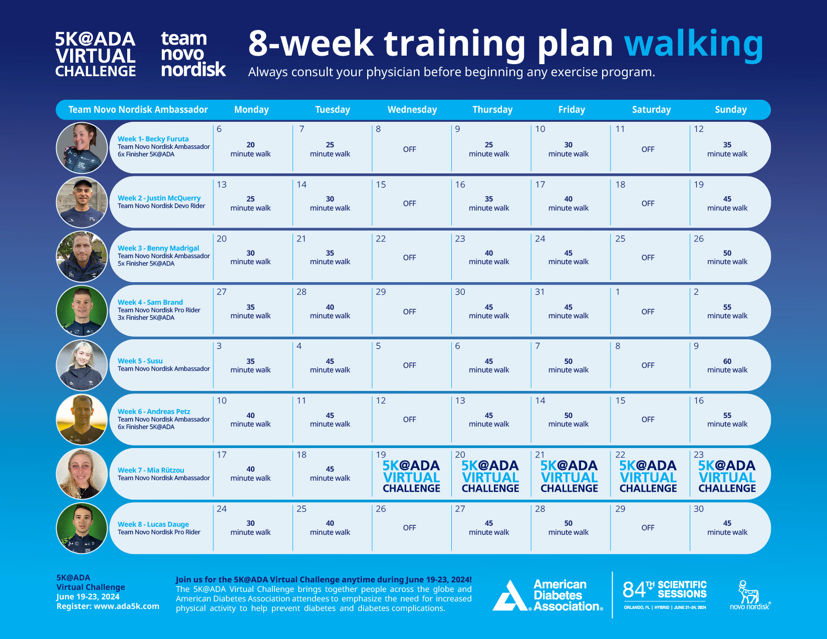 8-Week Walking Training Plan